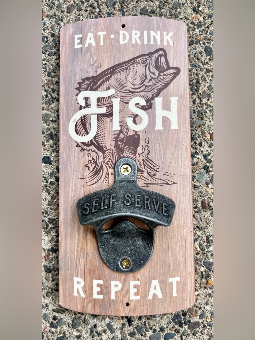 Rustic Self Serve Bottle Opener - Black Metal - Pets Fish Decor